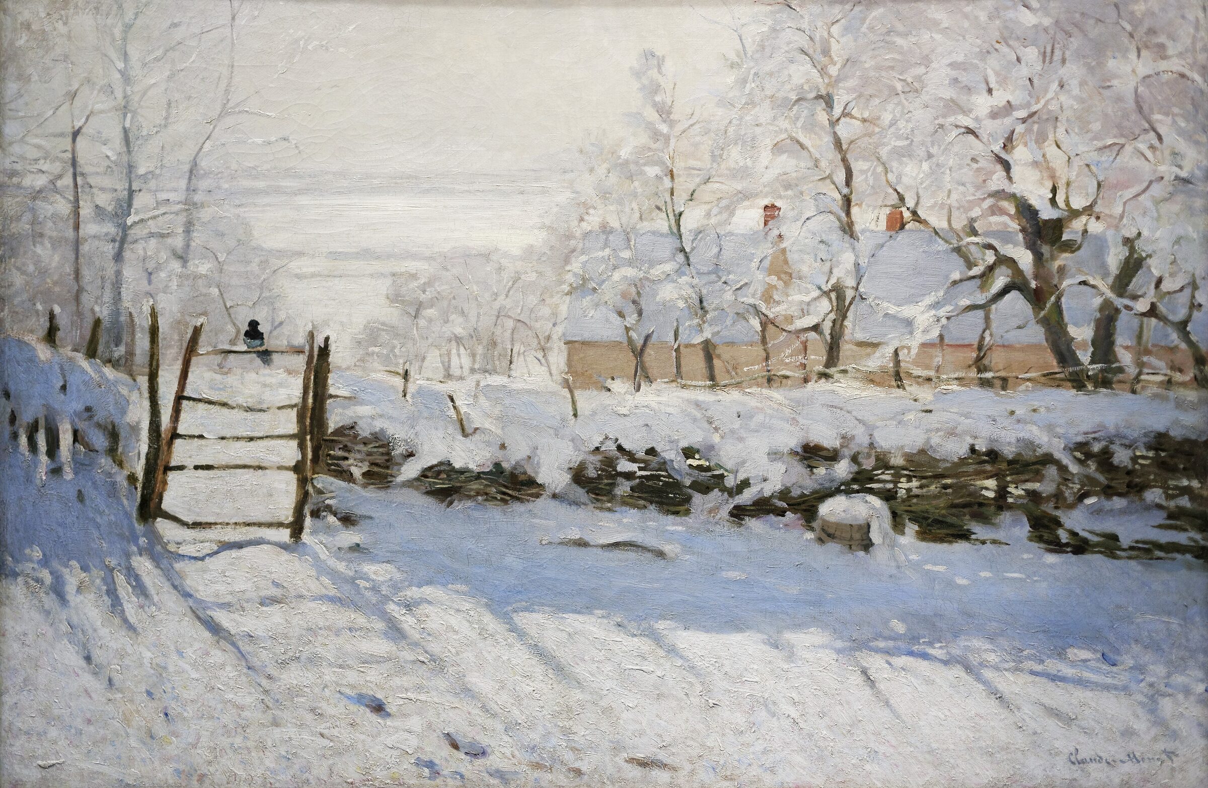 Winter valley painting